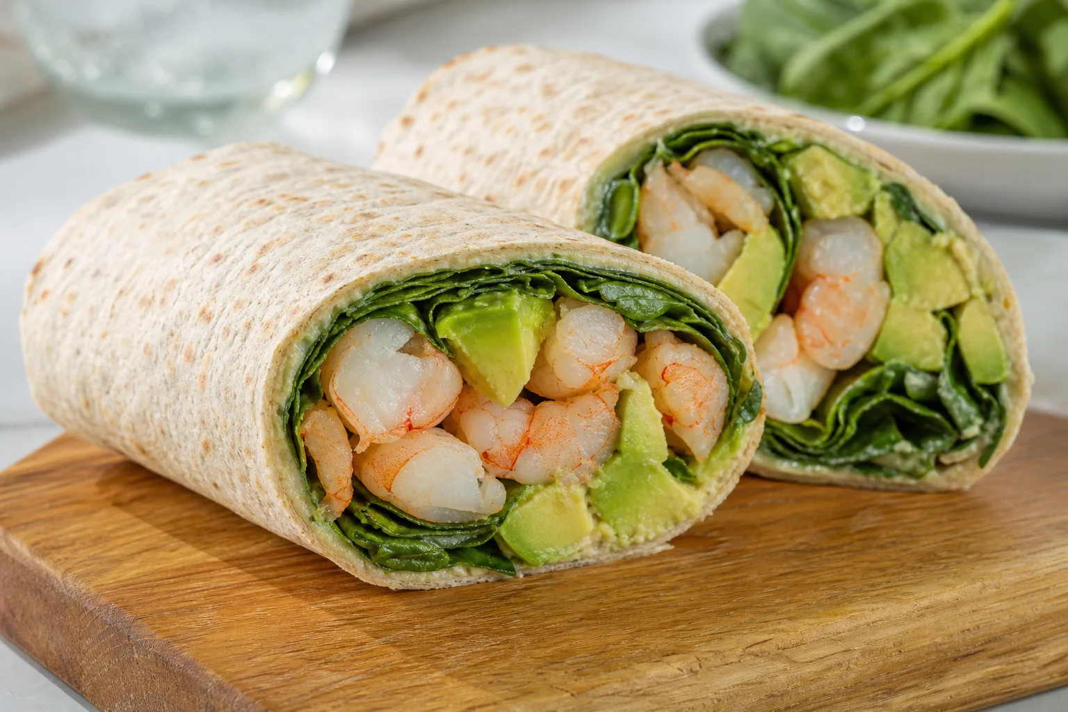 Krevetové wraps s avokádem a špenátem